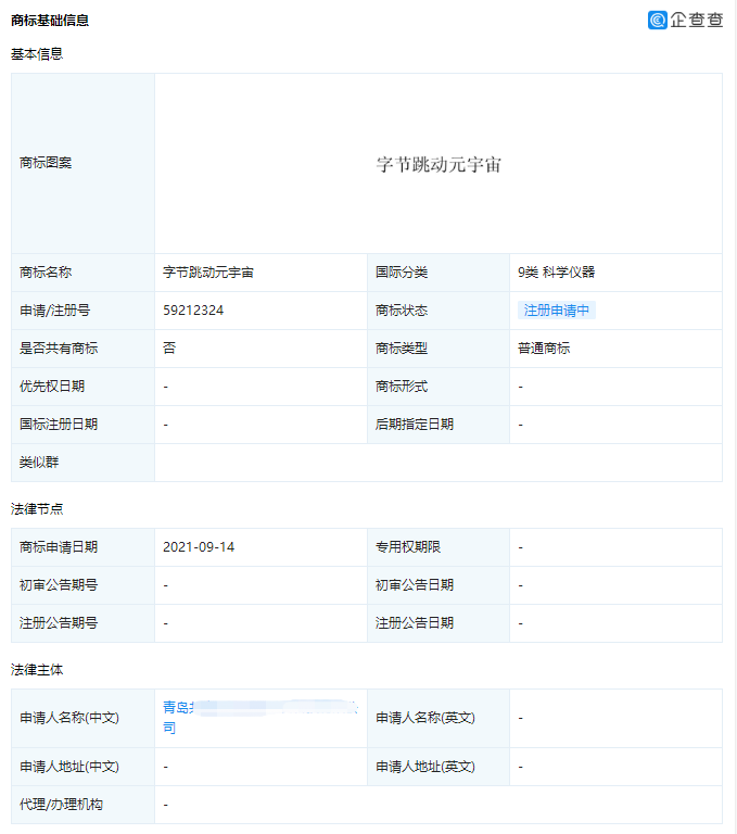 保定下手太快！网易云、字节跳动相关元宇宙商标被抢注
