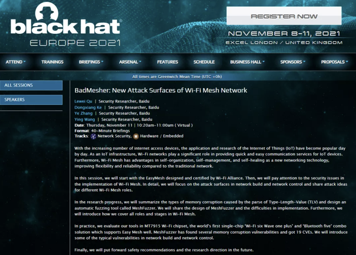 保定Black Hat Europe 2021议题解读:Wi-Fi Mesh中的安全攻击面